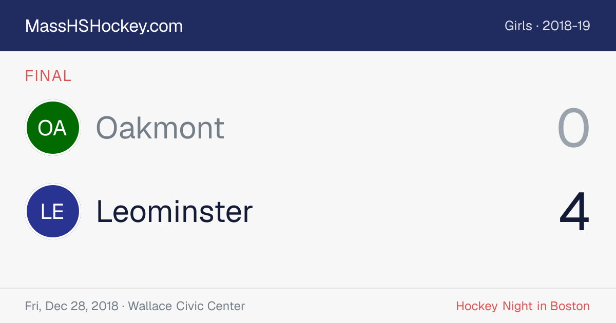 Oakmont at Leominster score card