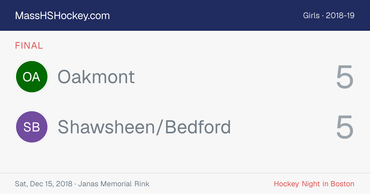 Oakmont at Shawsheen/Bedford score card