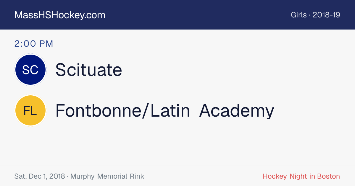 Scituate at Fontbonne/Latin Academy score card