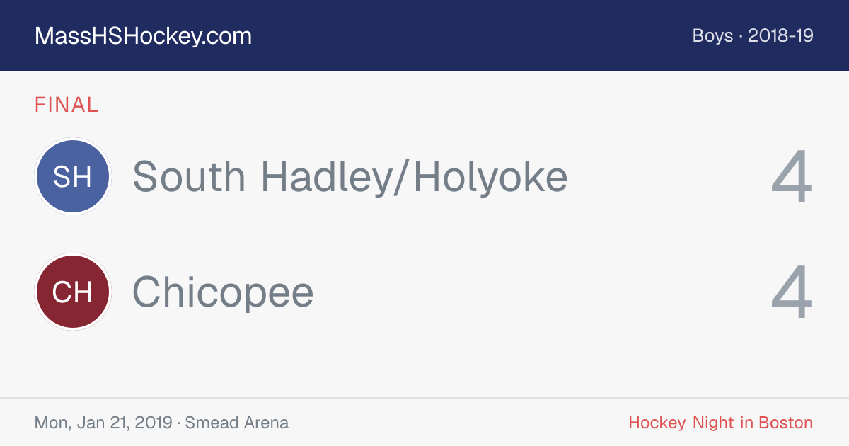 South Hadley/Holyoke at Chicopee score card