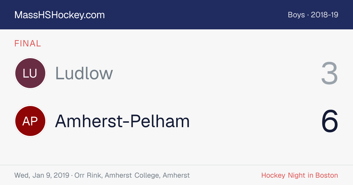 Ludlow at Amherst-Pelham score card