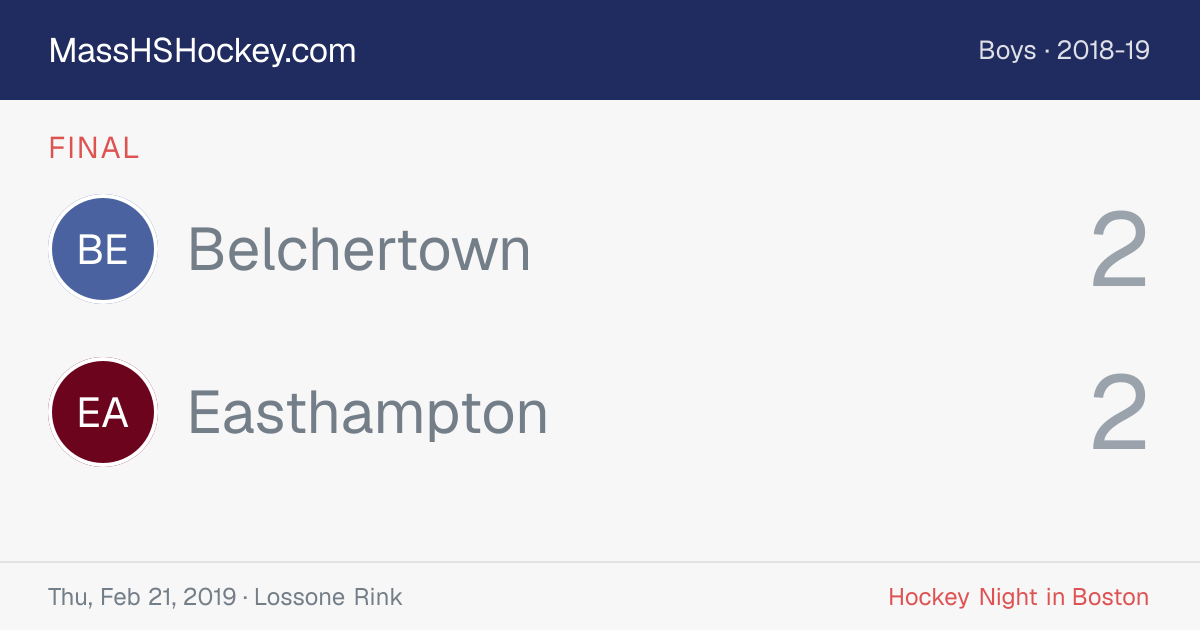 Belchertown at Easthampton score card