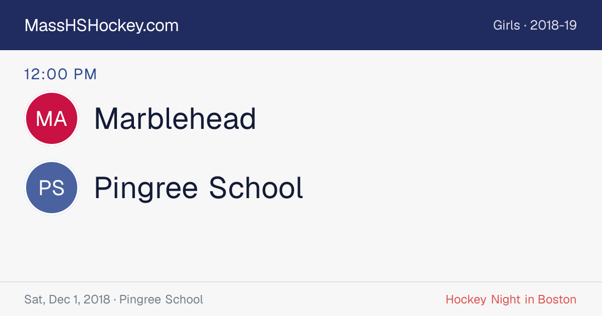 Marblehead at Pingree School score card