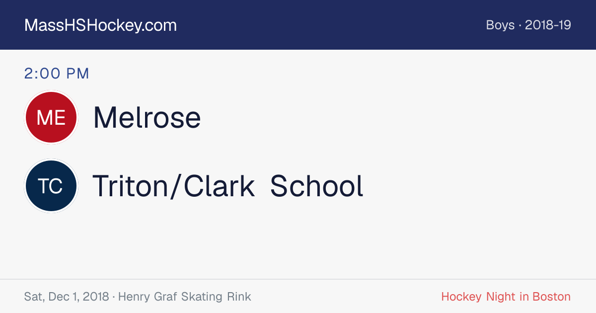 Melrose at Triton/Clark School score card