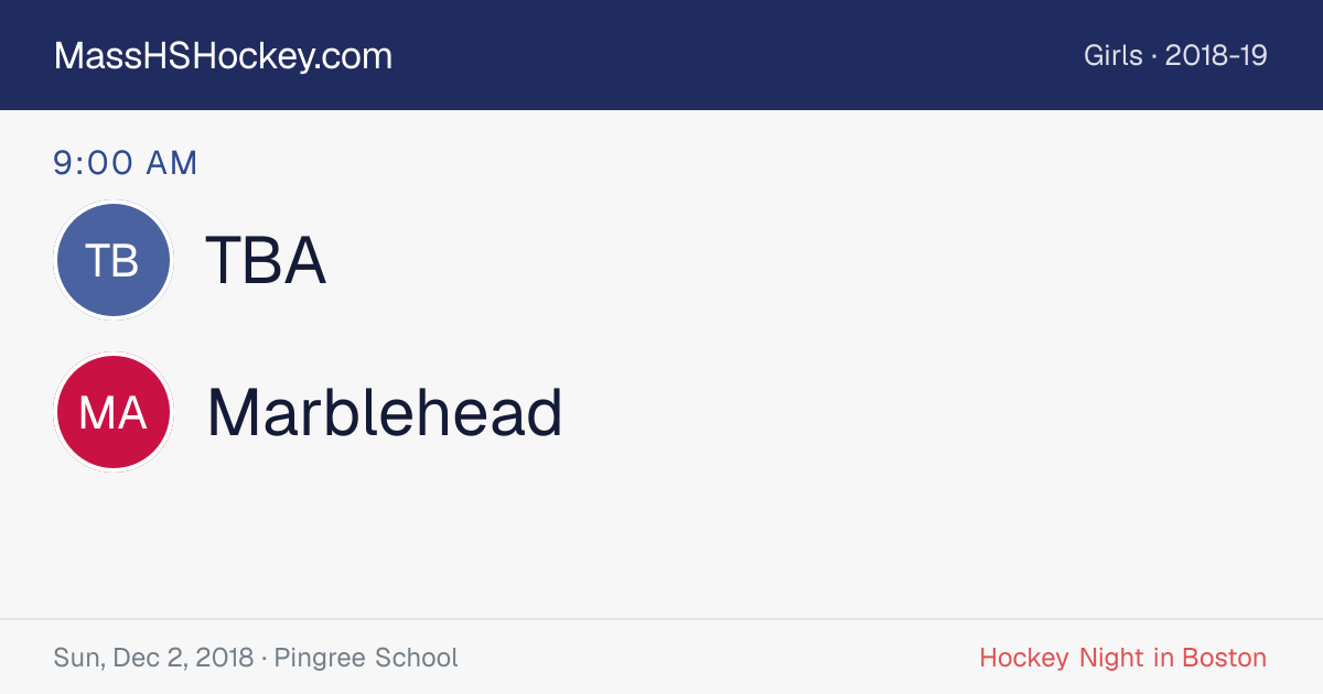 TBA at Marblehead score card