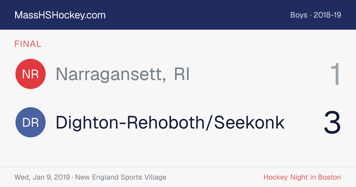 Narragansett, RI at Dighton-Rehoboth/Seekonk score card