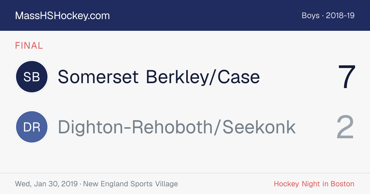 Somerset Berkley/Case at Dighton-Rehoboth/Seekonk score card