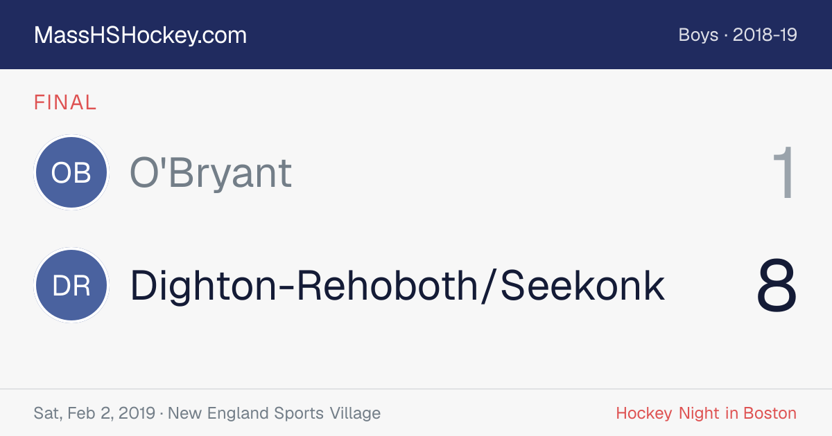 O'Bryant at Dighton-Rehoboth/Seekonk score card