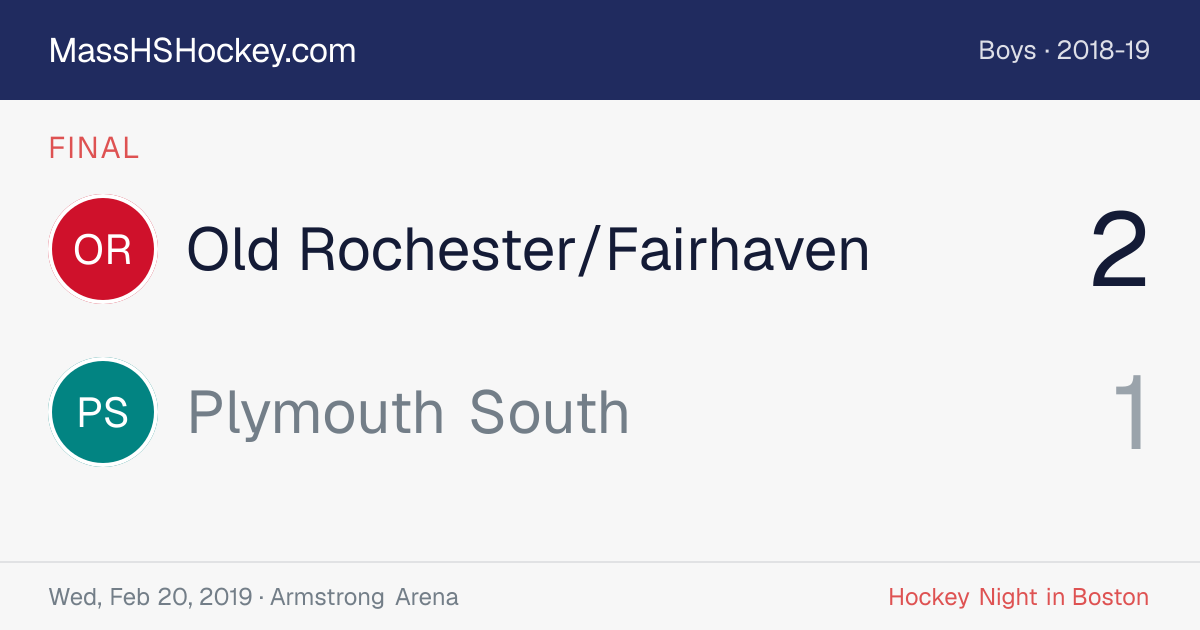 Old Rochester/Fairhaven at Plymouth South score card
