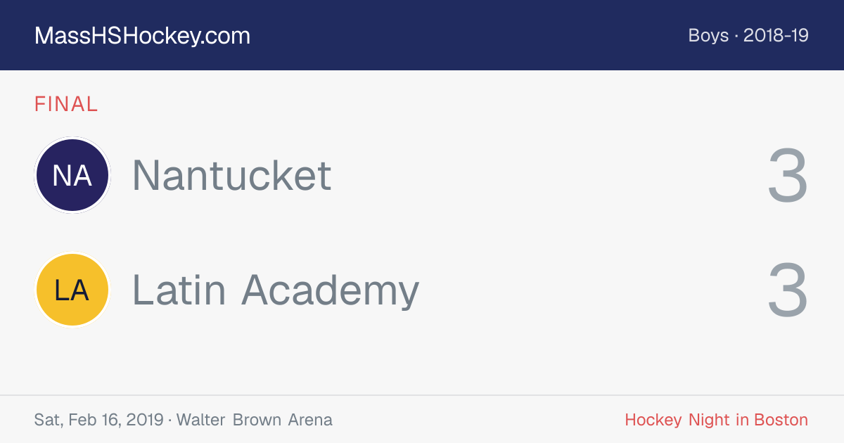 Nantucket at Latin Academy score card