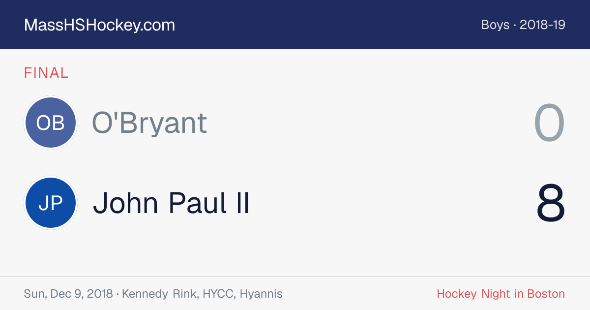 O'Bryant at John Paul II score card