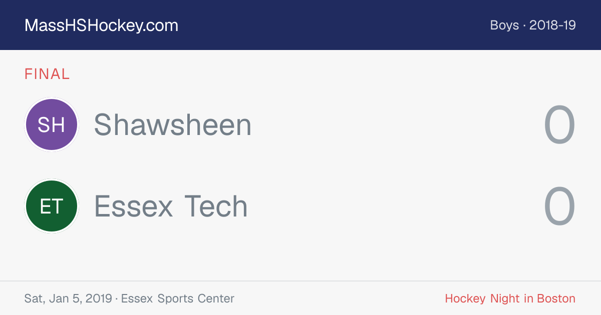 Shawsheen at Essex Tech score card