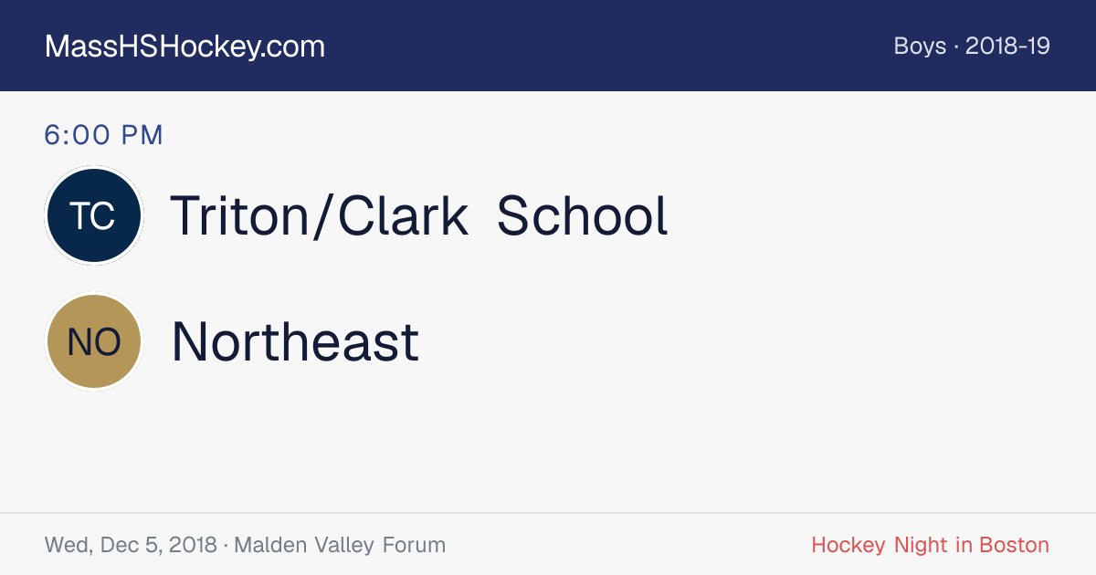 Triton/Clark School at Northeast score card