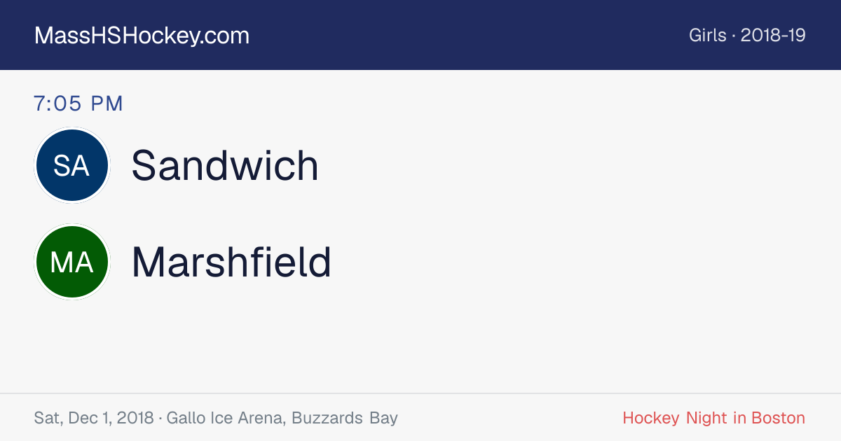 Sandwich at Marshfield score card