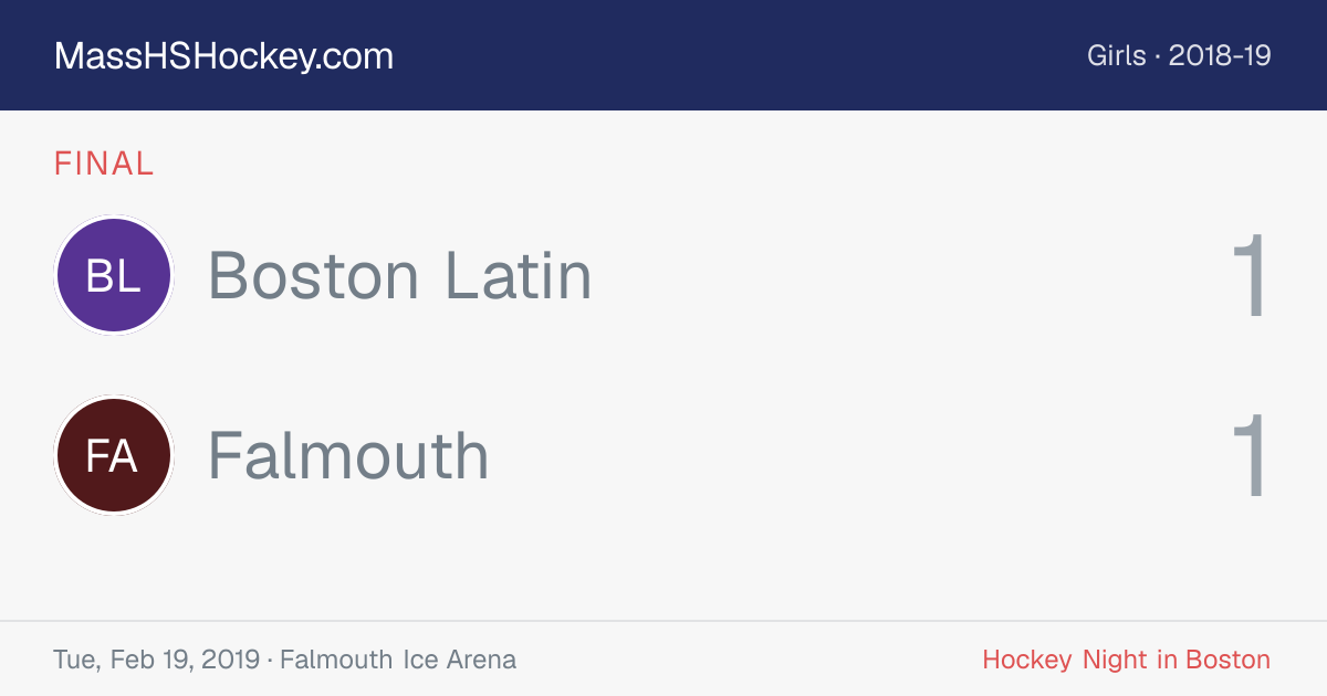 Boston Latin at Falmouth score card