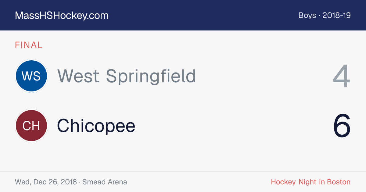 West Springfield at Chicopee score card
