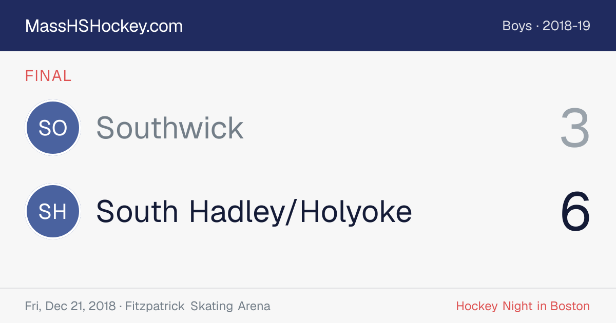 Southwick at South Hadley/Holyoke score card