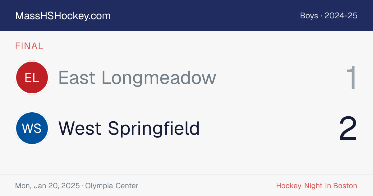 East Longmeadow at West Springfield score card