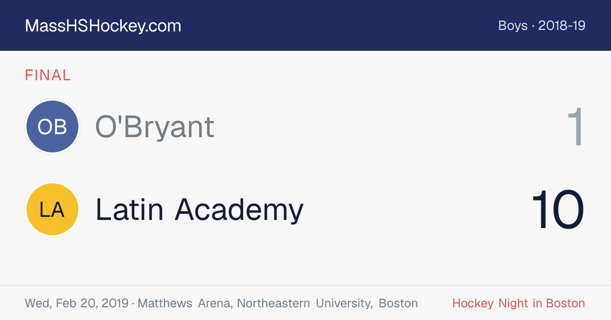 O'Bryant at Latin Academy score card