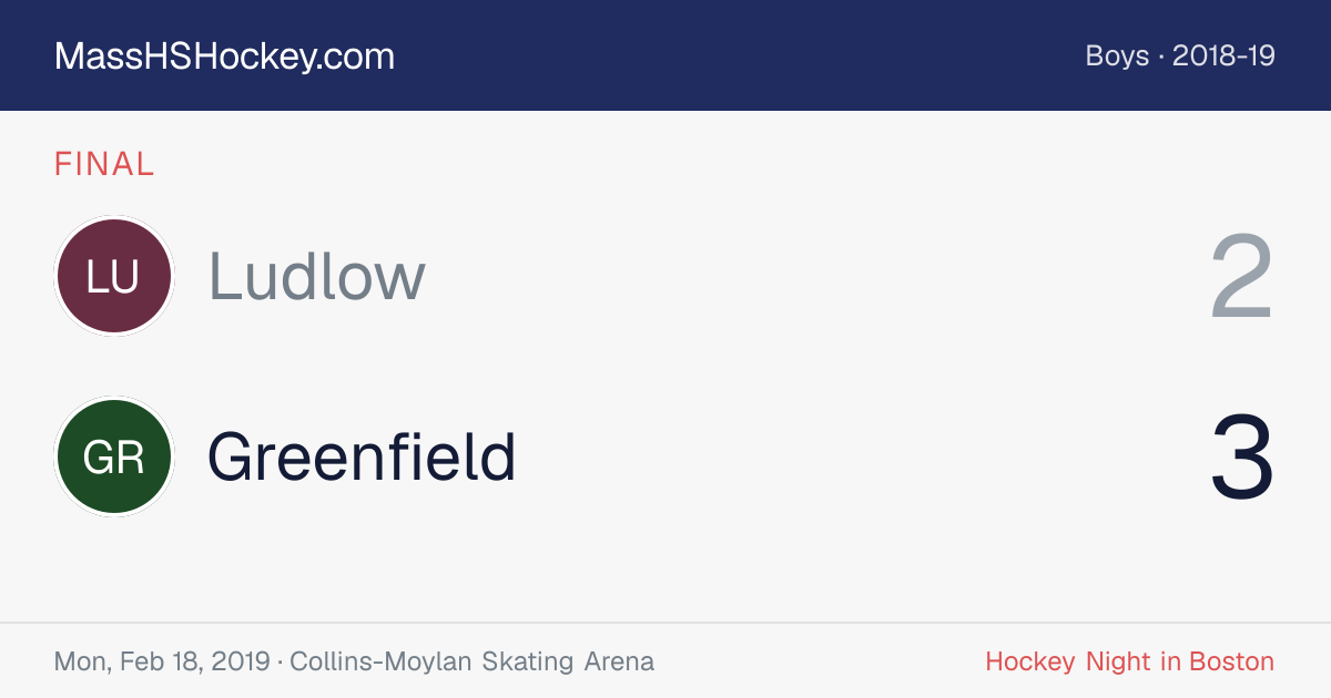 Ludlow at Greenfield score card