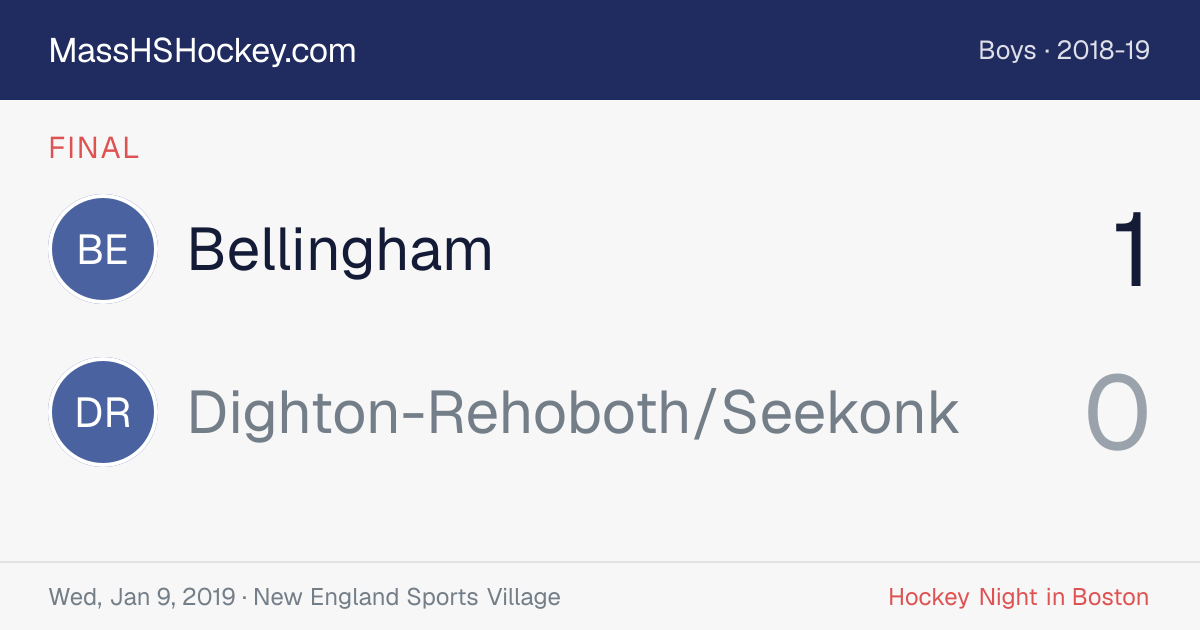 Bellingham at Dighton-Rehoboth/Seekonk score card