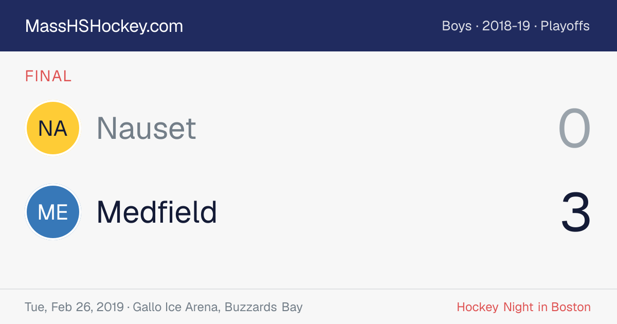 Nauset at Medfield score card