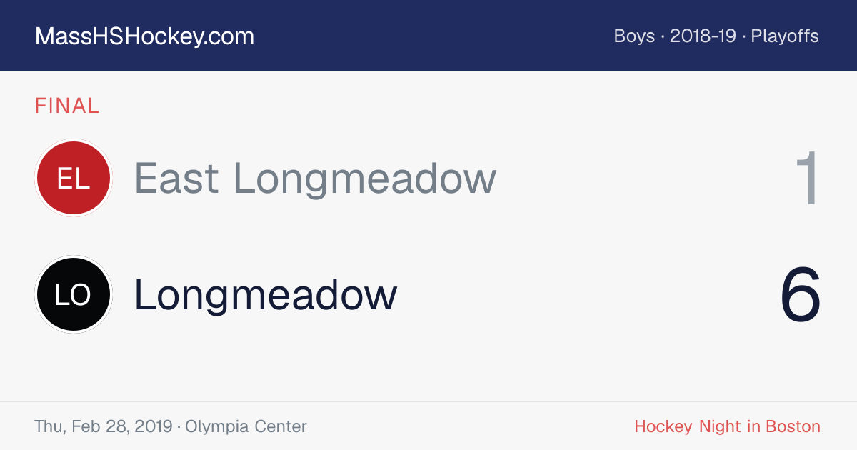 East Longmeadow at Longmeadow score card