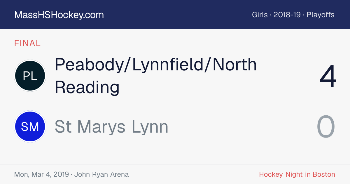 Peabody/Lynnfield/North Reading at St Marys Lynn score card