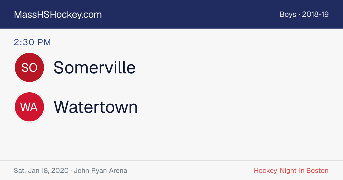 Somerville at Watertown score card