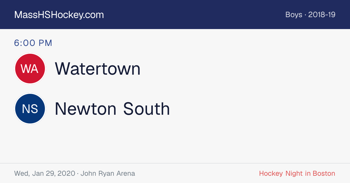 Watertown at Newton South score card