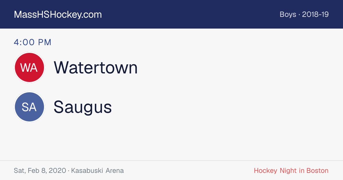 Watertown at Saugus score card