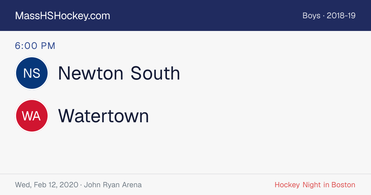 Newton South at Watertown score card