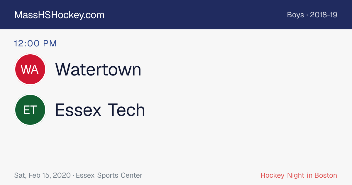 Watertown at Essex Tech score card