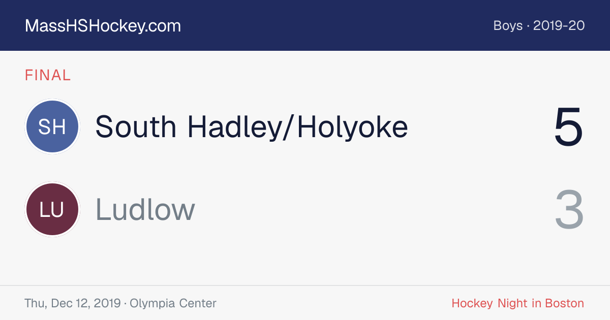 South Hadley/Holyoke at Ludlow score card