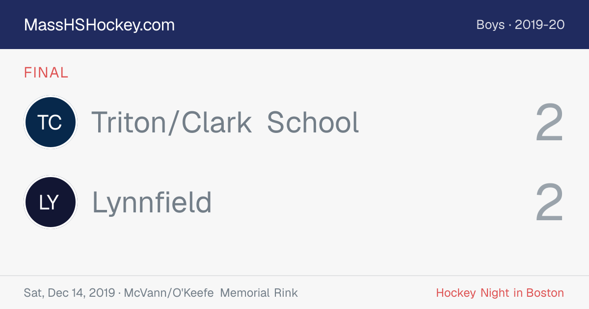Triton/Clark School at Lynnfield score card