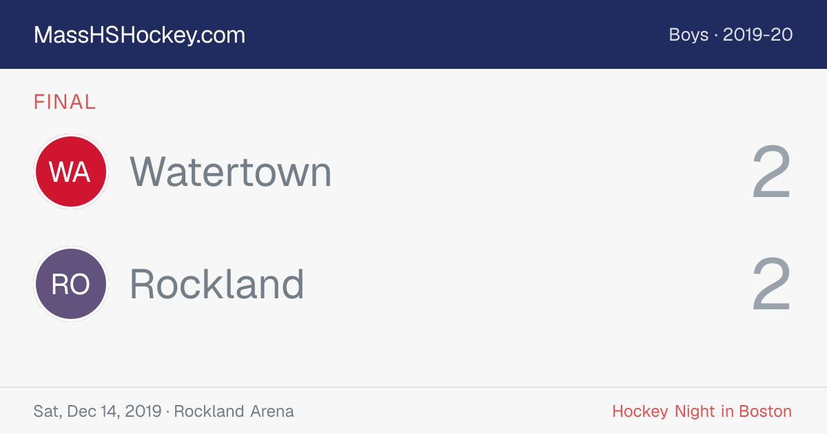 Watertown at Rockland score card