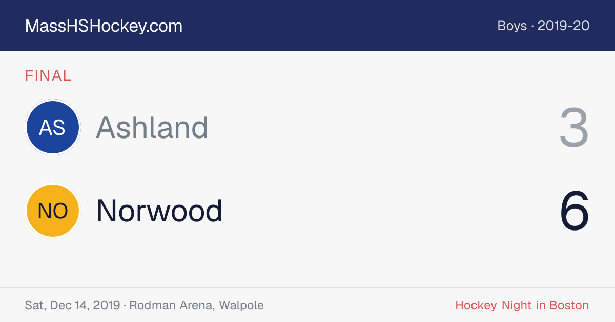 Ashland at Norwood score card