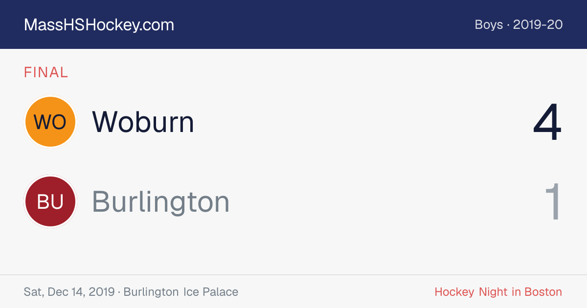 Woburn at Burlington score card