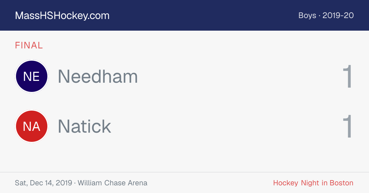 Needham at Natick score card