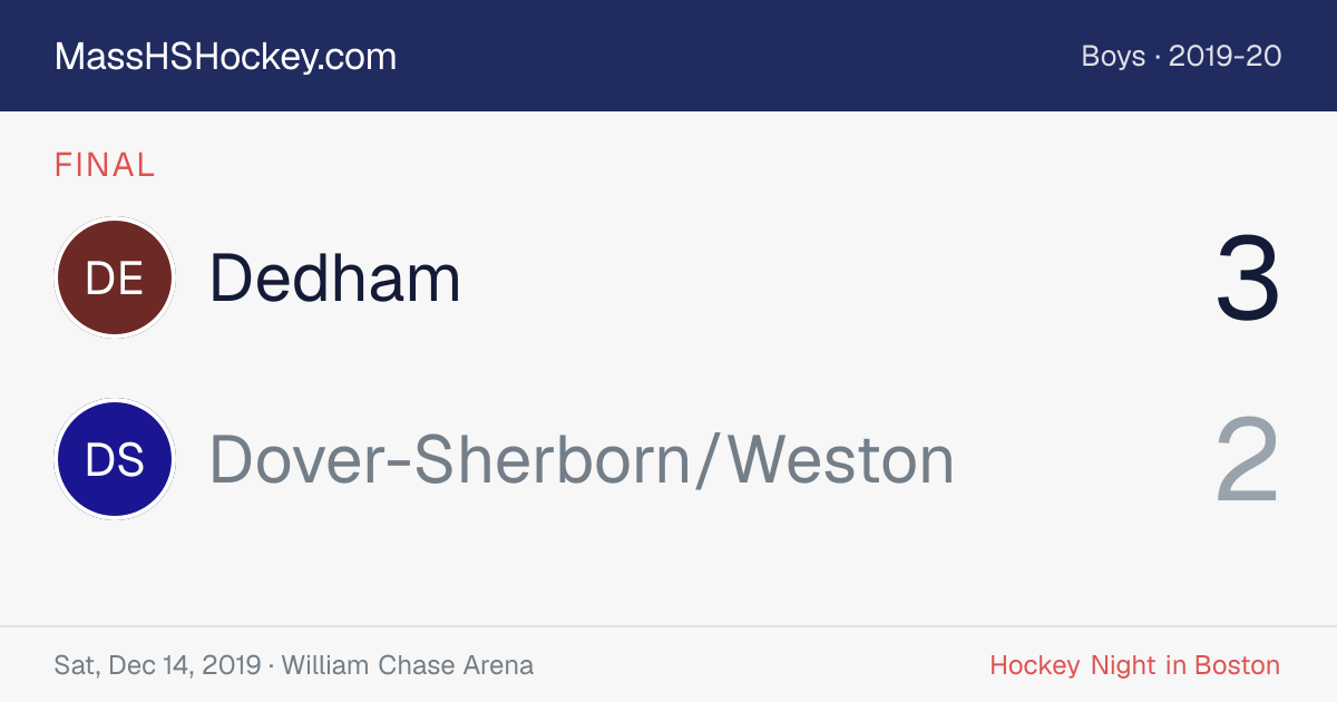 Dedham at Dover-Sherborn/Weston score card