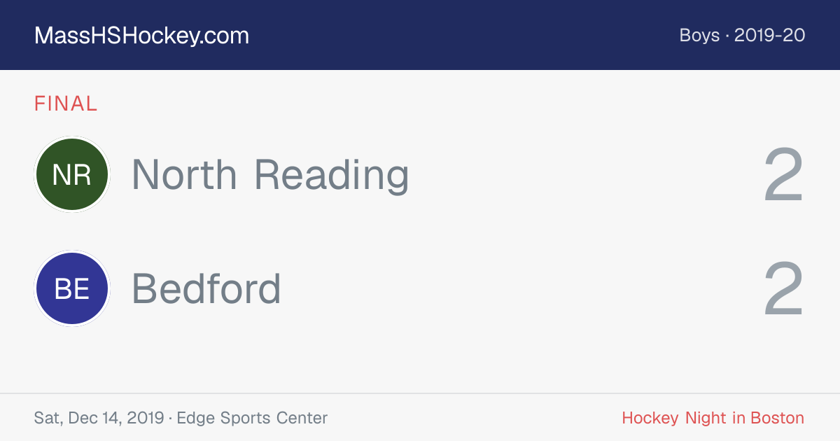 North Reading at Bedford score card