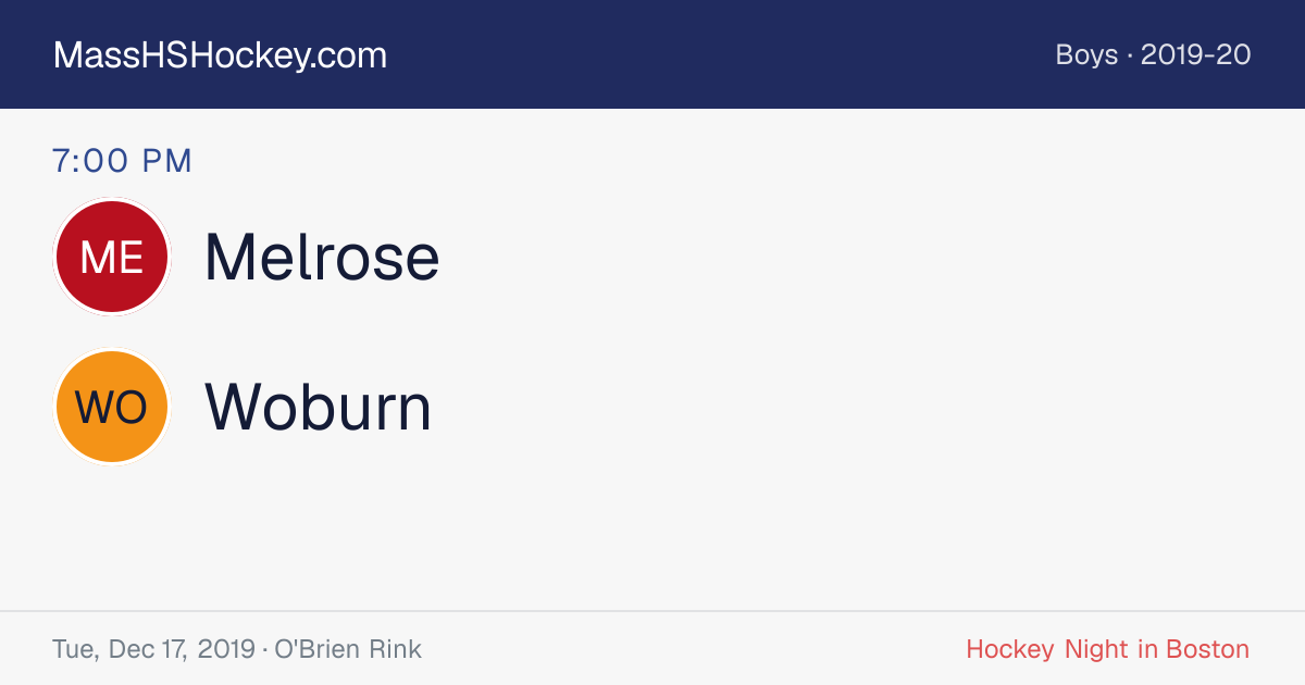Melrose at Woburn score card
