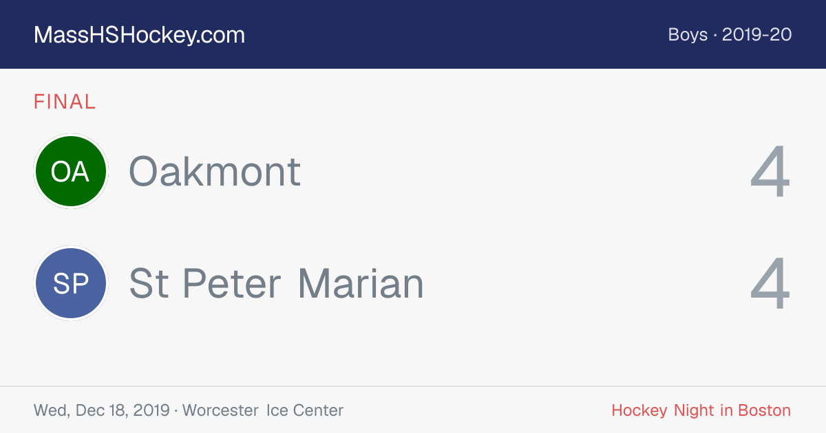 Oakmont at St Peter Marian score card