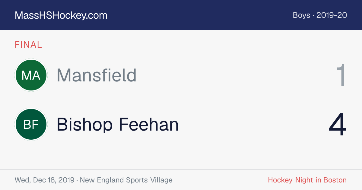 Mansfield at Bishop Feehan score card