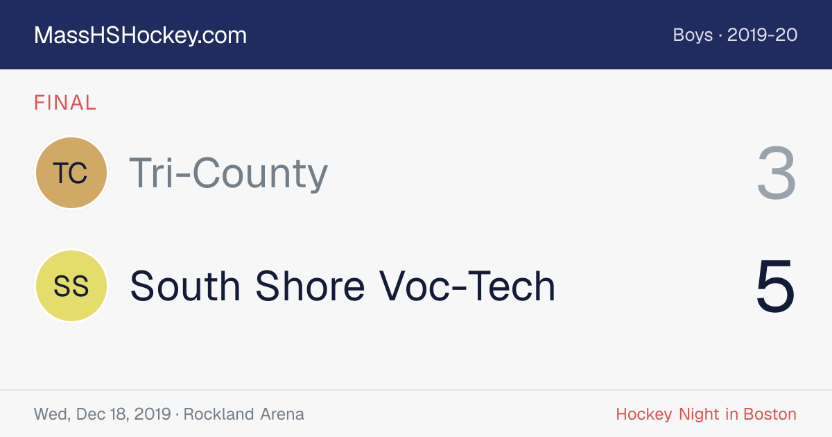 Tri-County at South Shore Voc-Tech score card