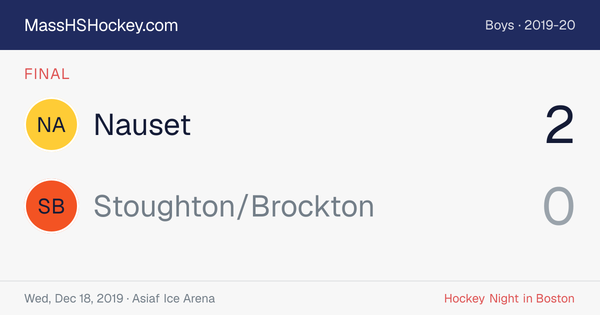 Nauset at Stoughton/Brockton score card