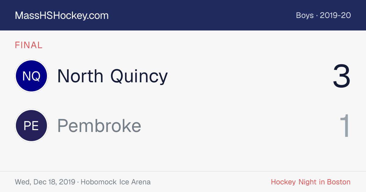 North Quincy at Pembroke score card