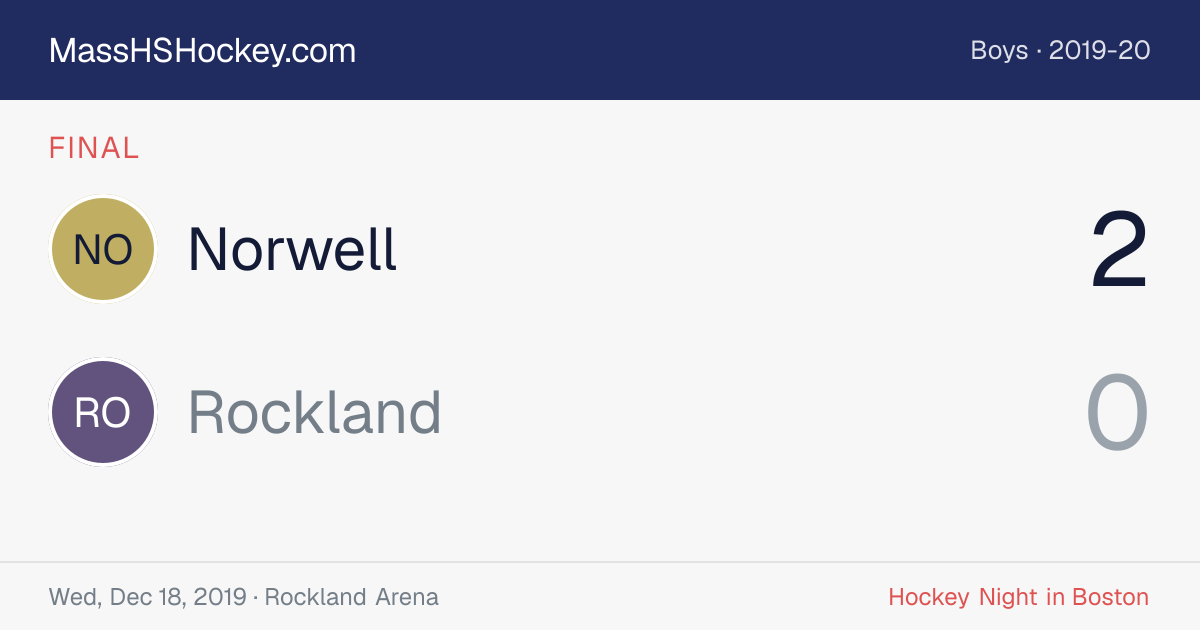 Norwell at Rockland score card