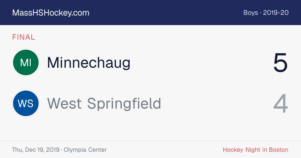 Minnechaug at West Springfield score card