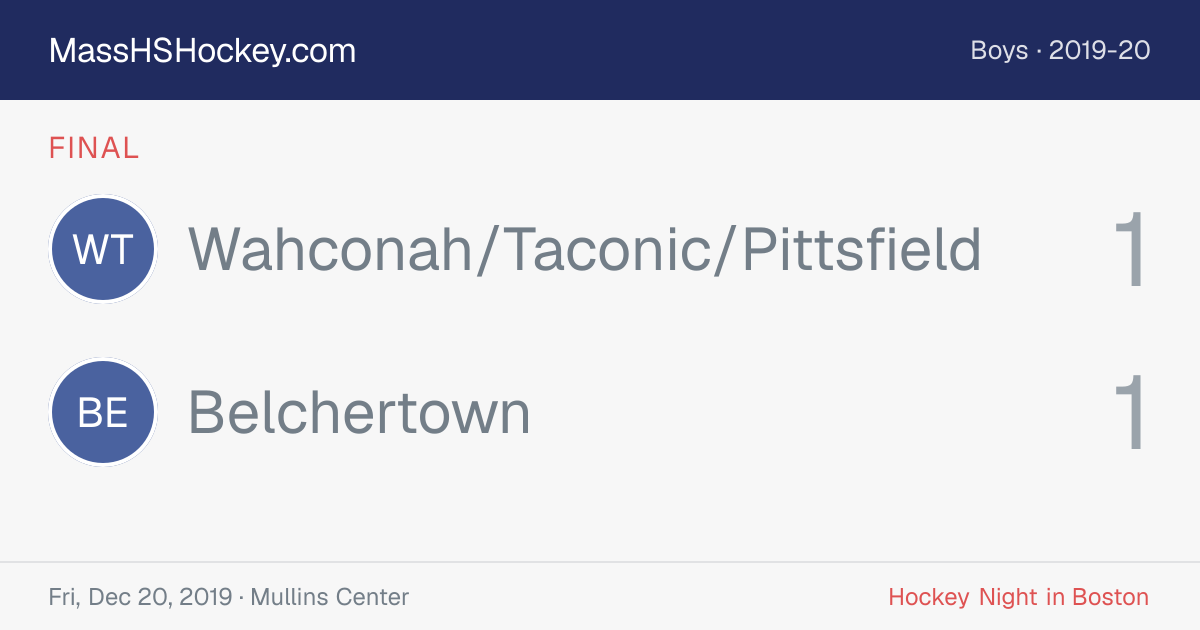 Wahconah/Taconic/Pittsfield at Belchertown score card